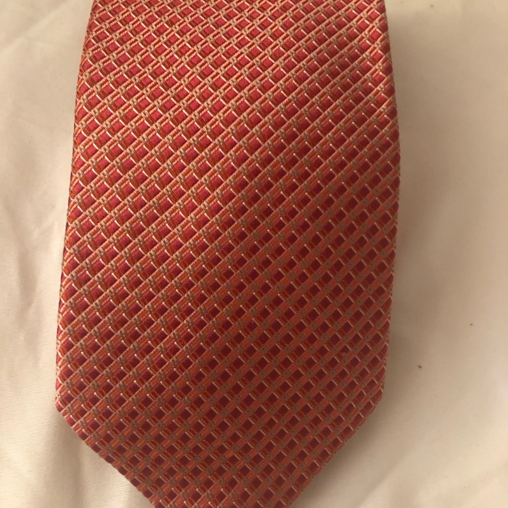 Ikr Behar Orange silk Patterned Men's Tie